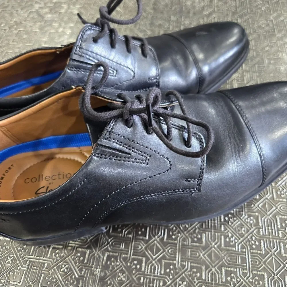 🐢 Clarks Men's Black Whiddon Cap Toe Oxford Size 10.5.